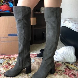 SOLD Jeffrey Campbell Gray Suede Over the Knee